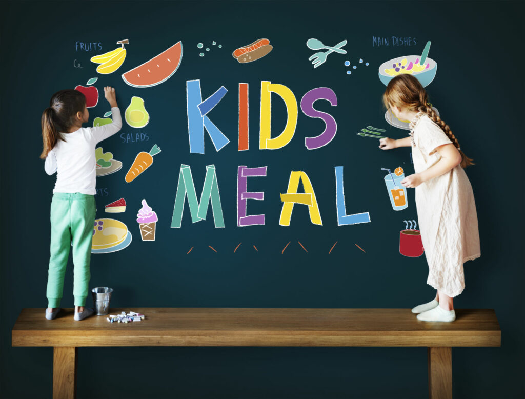 kids menu food recipes cuisine concept